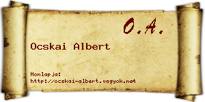 Ocskai Albert névjegykártya