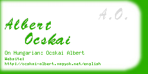 albert ocskai business card